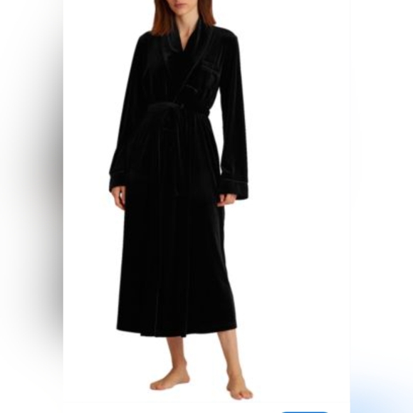 Lauren Ralph Lauren Long Velvet Wrap Robe - Picture 1 of 8